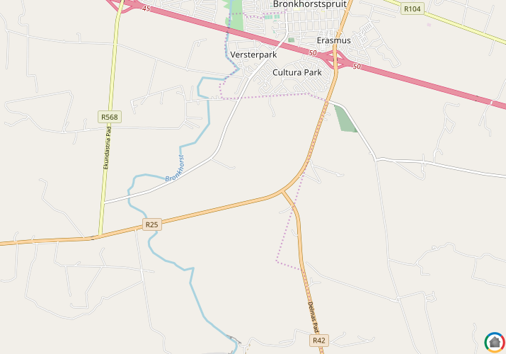 Map location of Bronkhorstspruit
